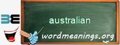 WordMeaning blackboard for australian